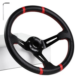 MOSNAI 13.7'' 350mm Deep Dish Steering Wheel, Racing Golf Cart Fit Club Car DS and Precedent,Yamaha EZGO RXV & TXT Golf Cart Steering Wheel Golf Cart Steering Wheel Style 10