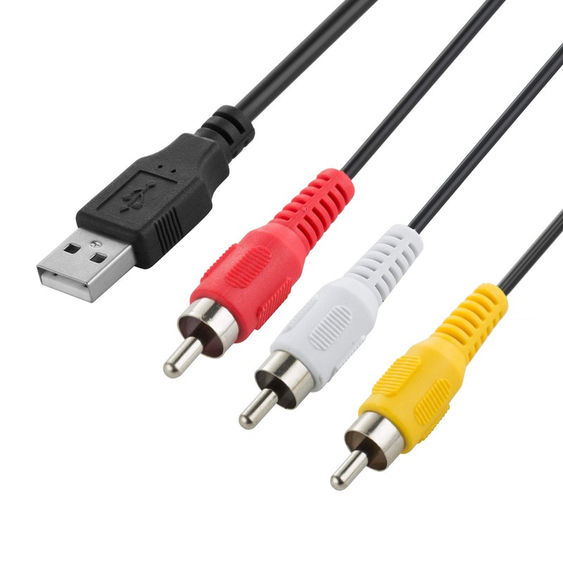Herfair USB to RCA Cable, 4.9ft, USB A 2.0 Male