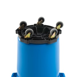 PRO&Family 20 Gallon Blue Round Commercial Trash Can with Lid and Dolly/Ingredient Bin Recycling Bin Kitchen Garbage Can Office Garbage Can Trash Barrel Plastic Barrel Yard Waste Bin Outdoor Trashcan