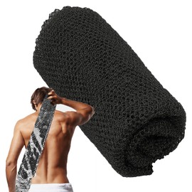 1pcs African Net Long Bath Net Sponge,African Net sponge,African wash net ,African Net sponge with knots,African Net cloth,African Cleaning Exfoliating Bath Sponge for Women Men Shower(80*30cm,Black)