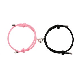 tenghong2021 2pcs Magnetic Couple Bracelets for Women Men, Sun and Moon Attraction Matching Bracelet Lover Gifts for Boyfriend Girlfriend Best Friend-Pink
