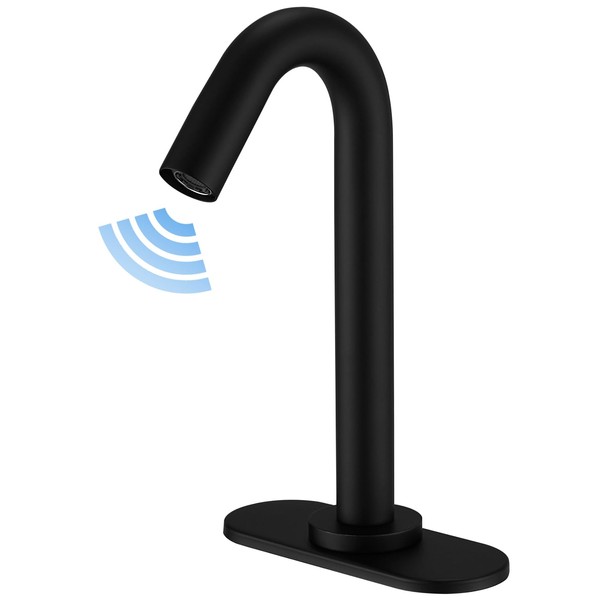 BWE Bathroom Sink Faucet with Hole Cover Plate Automatic Touchless