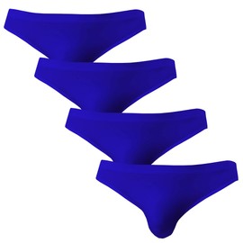 WINDAY Bikinis y calzoncillos triangulares transpirables de seda de hielo N04 para hombre, Paquete de 4 azul, Medium