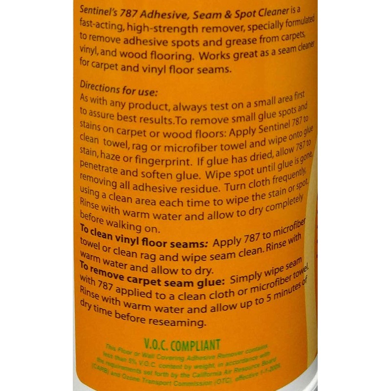 Sentinel 787 Adhesive, Seam and Spot Cleaner 32 Ounce Bottle