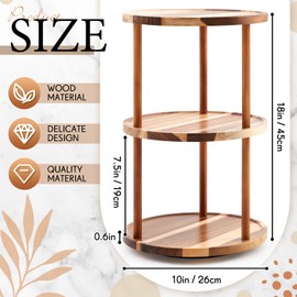 Briwooody 3-tier Lazy Susan Organizer 10 Inch, Rotating Spice Rack, Spinning Organizer, Industrial Turntable Spice Rack for Cabinet, Kitchen Countertop, Pantry