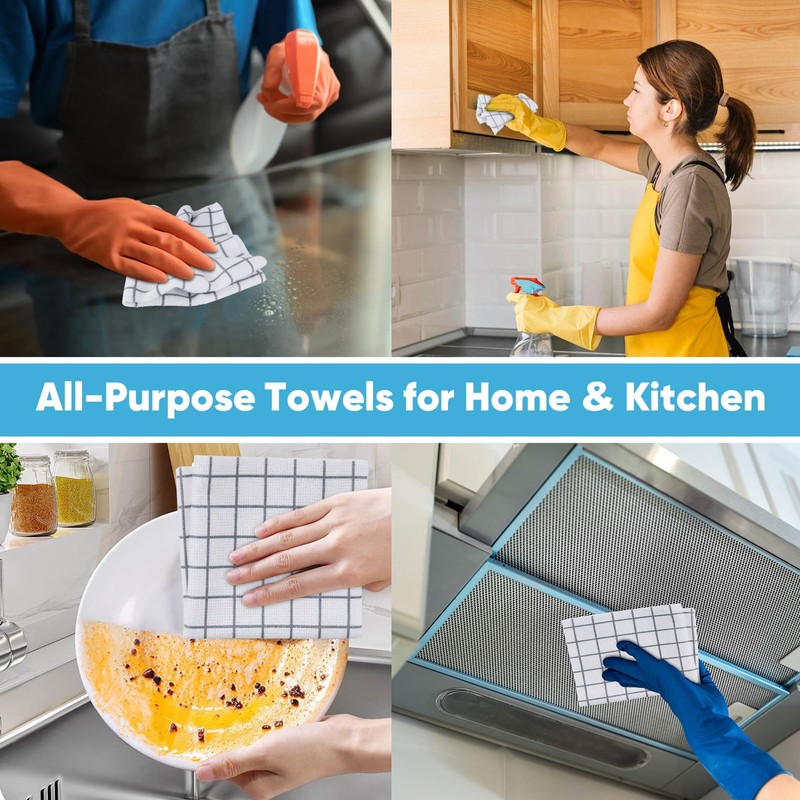 Microfiber Cleaning Cloth Roll-50PK, Reusable Paper Towels 11.5×11.5"