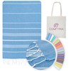 COMFYRIA Turkish Beach Towel with Tote Bag - Extra Large