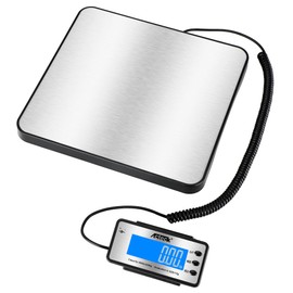 ACTECK Digital Shipping Postal Scale, 460 lb x1oz High Accuracy with Stainless Steel Platform, LCD Backlight, Four Reading Modes, Tare/Hold Function, Battery AC Adapter Incuded