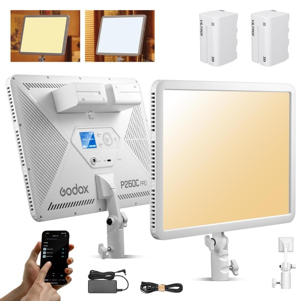 Godox P260C PRO Bi-Color LED Light Panel with 2 Pack