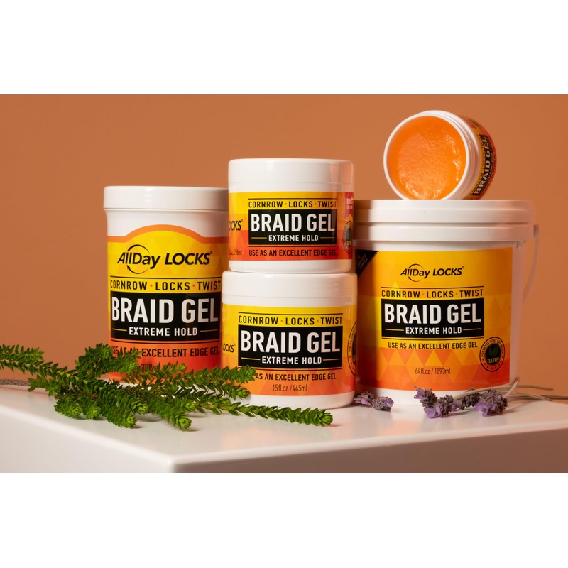 AllDay Locks Braid Gel (15 oz) | Extreme Hold, High