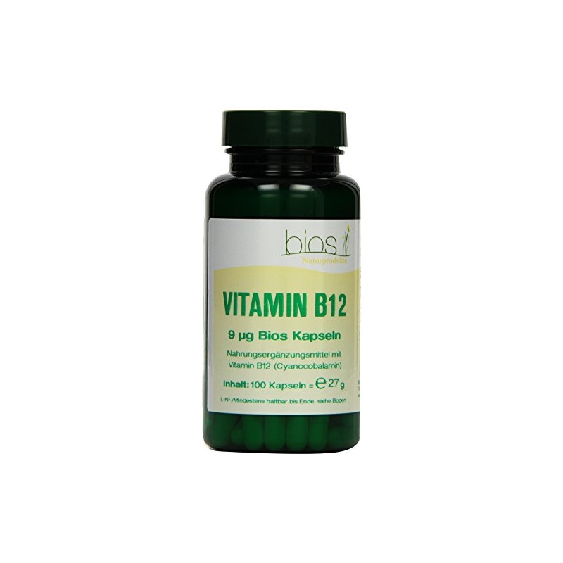 Bios Vitamin B12 9 µg Capsules, 100 Capsules, Pack of