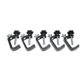 Party Clamp - Set of 5 - Small Metal Hook for Light Effects and Headlights - up to 5 kg - SATISFIRE (Black)