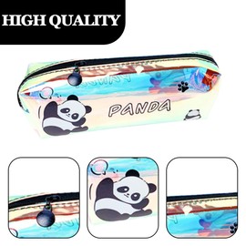 VONJUMA Panda Translucent Pencil Case Large Capacity Pencil Case Small Fresh Pen Bag for Travel Cosmetic Bag Portable Office Supplies for Students and Adults Pencil Case 20 x 5.5 x 6 cm