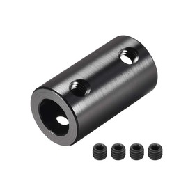 sourcing map 2 Pieces 8 mm to 8 mm Bore Rigid Coupling Screw L25XD14 Aluminium Alloy Shaft Coupling Connector Motor Accessories Black