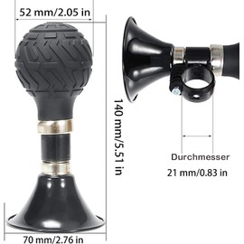 KEWAYO Loud and Clear Bicycle Horn, Rubber Crimp Bulb, Bicycle Air Horn for Bicycles, Mountain Bikes, Beach Cars, Vehicles, Motorcycles