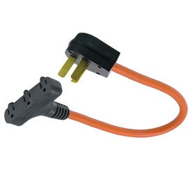 10-50P Male 3-Pin Plug to 3-Pin 5-15R Female Home Wall Outlet, 220/250V Electrical Stove/Range/Oven to Gas 110/125V Power Convert Adapter. 3-Way Splitter FX1372