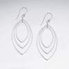 Nature Rebel Statement Ellipse Earrings 925 Silver Matte Brushed Large,