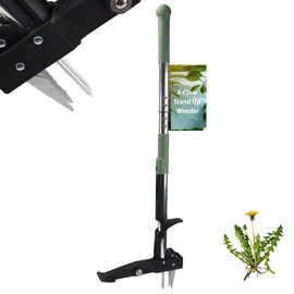 Tefola 39.4" Stand Up Weeder - Weed Puller Tool with Long Handle and 4 High-Strength Stainless Steel Claws Weed Remover Tool Easily Remove Weeds Without Bending, Pulling, Or Kneeling (Turquoise)