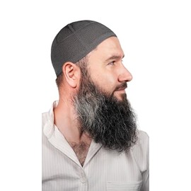 rolezyum |% 100 Cotton Kufi Hats for Men, A Quality Soft Taqiya, Takke, Islamic Caps, Islamic Gifts, Standart Size 1 Pcs (US, Alpha, One Size, Anthracite)