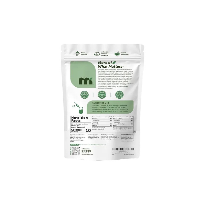 Matcha Organica En Polvo Microingredients Original Hecho Usa