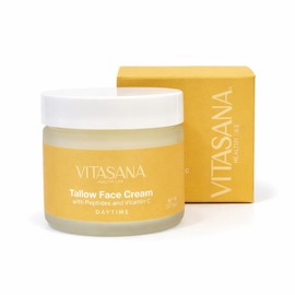 Beef Tallow Face Cream Daytime – Vitamin C, Day Moisturizer with Peptides (Hexapeptide-2), Panthenol (B5) – Deep Hydration, Anti-Aging, Clean & Natural Skin Barrier Repair Cream - 2oz (57g)