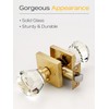 EHOMEWARE 1 Pack Crystal Door Knobs Gold, Closet Door Handles