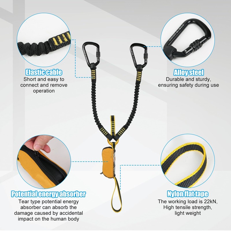 EUNEWR Via Ferrata Set, via Ferrata Set, Men's Climbing Harness,