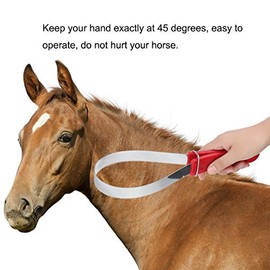 Kadimendium Herramienta para Raspar Caballos, Raspador de Acero Inoxidable Raspador de Sudor Equino Acero Inoxidable de Durable para Ponis para Arrojar Caballos