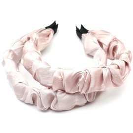 QinGoo Satin Feel Floral Pink Headband Women's Headbands Hair Accessories Headpiece 1 Piece (Floral Pink)