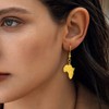 U7 Gold Drop African Earrings For Women Girls Stainless Steel