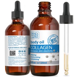 Dead Sea Collection Aceite corporal con colágeno – Hidratante para piel seca y aceite de masaje hidratante – Aceite de baño nutritivo – Aumenta la elasticidad de la piel y proporciona apoyo antienvejecimiento (4 fl.oz)