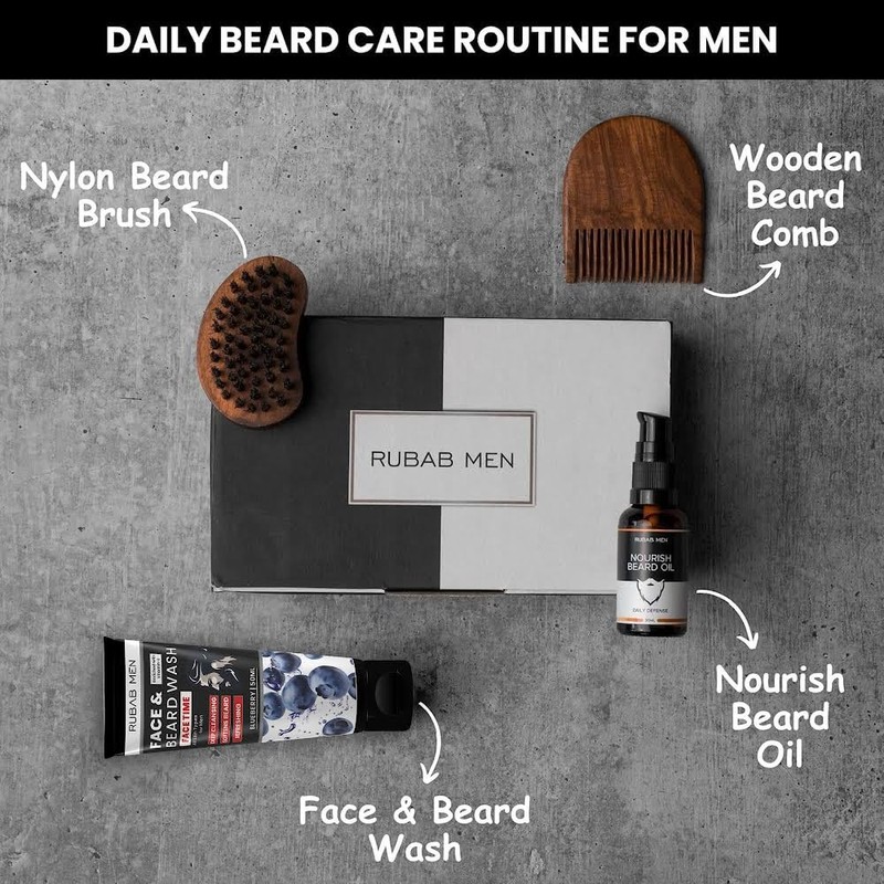 Rubab Men 4-in-1 Beard Kit for Men| Advance Beard Oil,