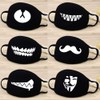 Cotton Mask, Reusable Black Daily Anti-Dust Mouth Cover with Funny