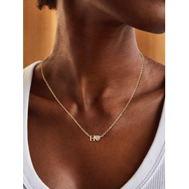 Initial Gold Necklaces for Women 14K Gold Plated Letters Pendant Necklace for Women, Fashion Jewelry