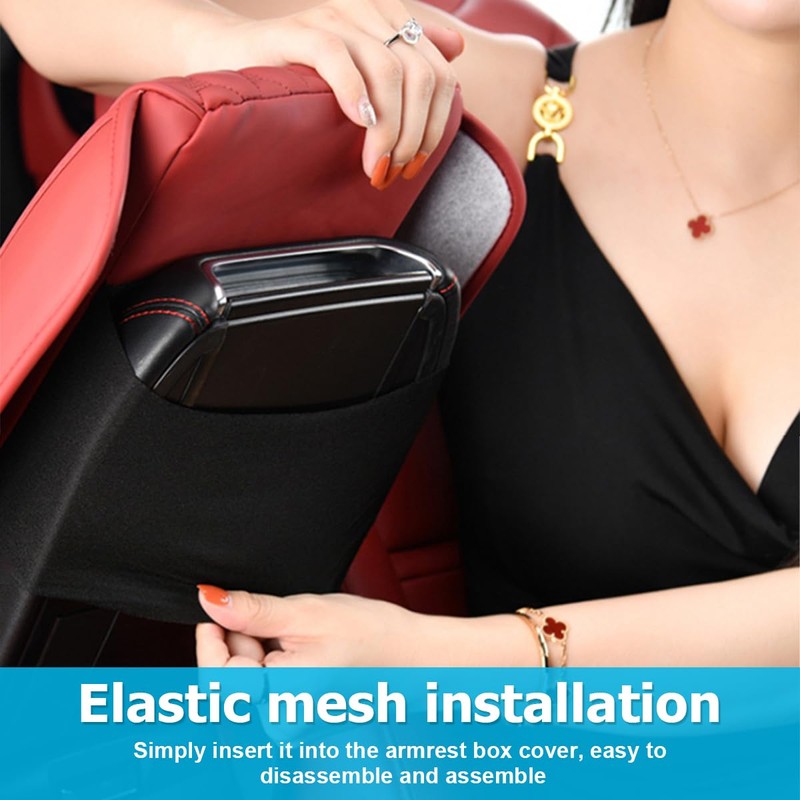 Bittwee Car Center Console Cover, Leather Waterproof Auto Arm Rest