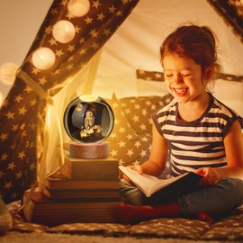 JANARARY Large 3D Owl Crystal Ball Night Light, Figurines in Crystal Lamp 16 Color Changing with Remote Control for Bedroom Decor, for Teens Boys and Girls, Owl