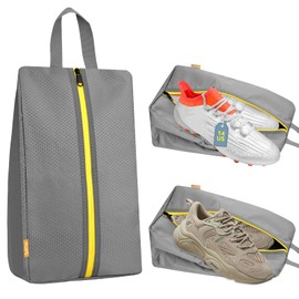 SelfTek Smell Proof Shoe Bags for Travel - Odor-Absorbing Cleat Bags for Sports, Water-Resistant Travel Shoe Organizer with Active Carbon Fabric, Lightweight Shoe Storage for Gym, G-olf, Cleats