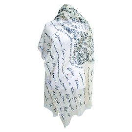 Prayer Scarves "Los Nombres de Jesús Mantos Cristianos para Orar - Ligero, 33x70, 75 Idiomas, 84 Títulos de Cristo, Hecho con Oración, Chal Bíblico (Solo Pañuelo, Marfil)