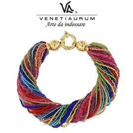 Venetiaurum - Mehrreihige Damenarmband aus Glas und 925er Silber - Schmuck “Made in Italy” zertifiziert