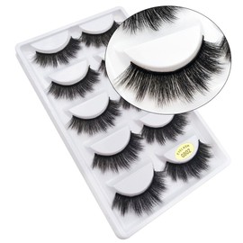 Scala 5 Pairs 3D Handmade Cotton Stalk Water Mink Cross Messy Mink Eye Lashes False Eyelashes 6 Styles to Choose (G802)