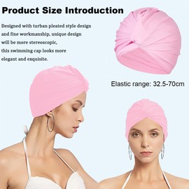 Swimming Cap, Unisex Swimming Cap, Women's Swimming Cap, Elastic Swimming Caps for Adults, Swimming Cap, Women's Turban Swimming Cap, for Men, Women, Long, Short Hair, Adults