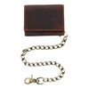 Men's RFID Vintage Leather Trifold Chain Wallet, Brown