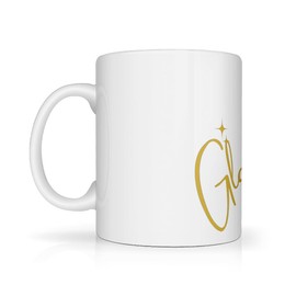 GlamMa Ceramic Tea, Coffee Cup, Gift for Grandma, Grand Mother, White/Gold, 11oz