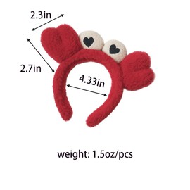 ZHOUMEIWENSP Red Crab claw Headband for Women Girls SPA Skin Care Facial Hair Band Makeup Washing Hair Accessories (Red Crab claw)