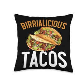 Birria Tacos Mexican Food SteMi Apparel Birria Tacos Mexican Food Mexico Cuisine Foodie Throw Pillow, 16x16, Multicolor