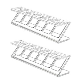 Marketing Holders 2 Pack Clear Acrylic Lip Balm Holder Freestanding Display for Oil Perfumery Lipsticks Glosses Chapsticks or Essential Oils on Makeup Counters or in Salons and Spas