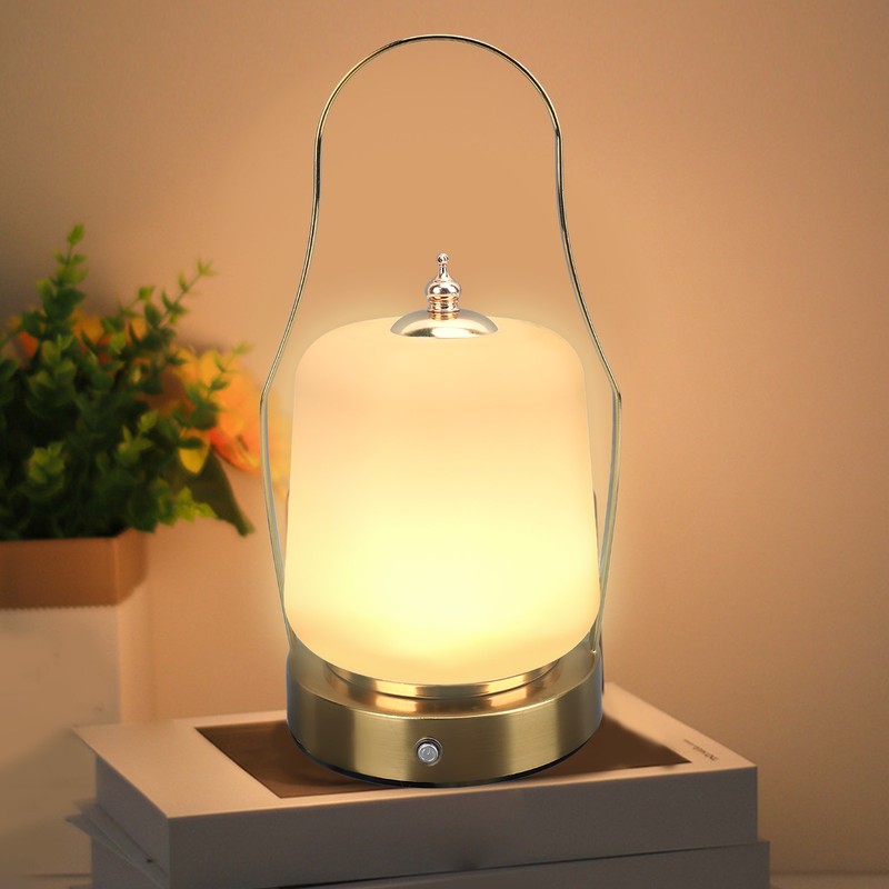 Cordless Lantern LED Retro Rechargeable Stepless Dimming 3 Lighting Modes