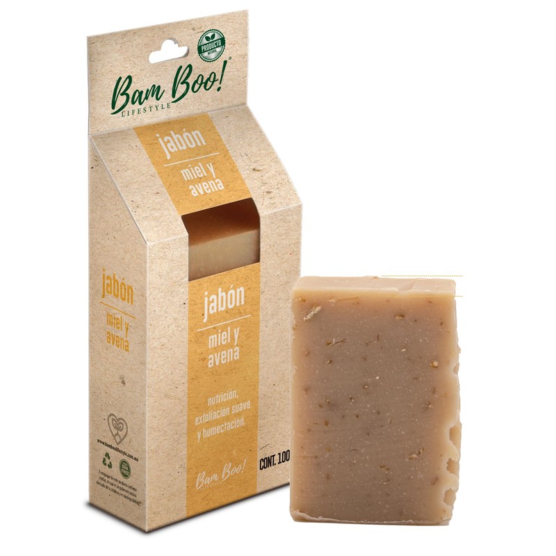 100 Pack Jabón Artesanal Natural Miel Avena 100 G Bam