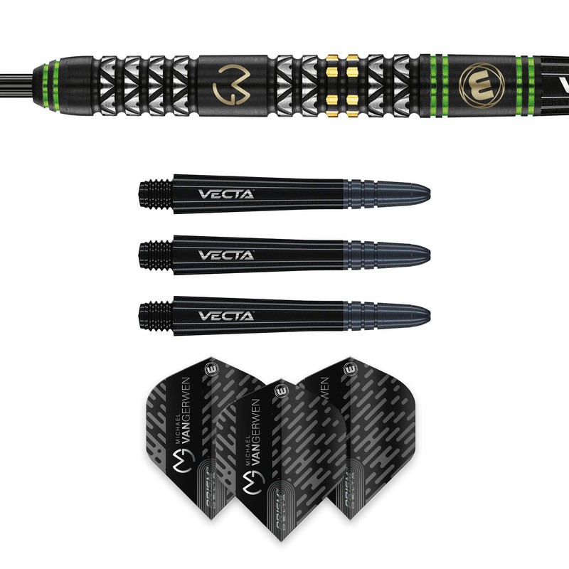 WINMAU Michael Van Gerwen MvG Vantage Tungsten Steeltip Darts Set