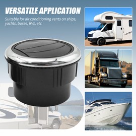 VIKKSAER 4Pcs Round AC Air Outlet Vent Louvered Dashboard Electroplate Knob, Replacement for RV Bus Boat Yacht Caravan 87mm 75mm 70mm, Replace for Marine Boat Yacht